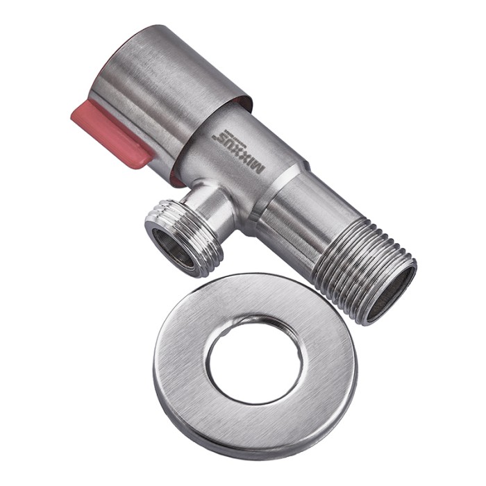 Кран для підключення сантехприладів Mixxus VAL-02-1/2x1/2 з нерж.ст. SUS304 (крас.)(УП.БЛІСТЕР) (MI6118)