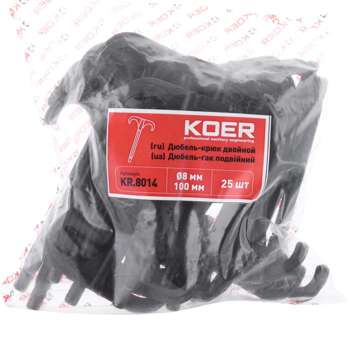 Дюбель-гак подвійний Koer KR.8014 (KR2968)