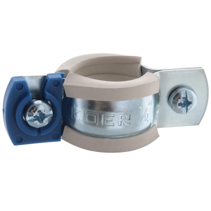 Хомут трубний оцинкований Koer KCB.10.G 1/2" (20-25) сірий (KR2784)