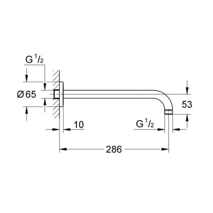 Душовий кронштейн Grohe (286 мм) (28576000)