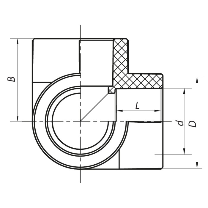 Кут з трьома виходами 25 PPR Koer K0030.PRO (KP0037)