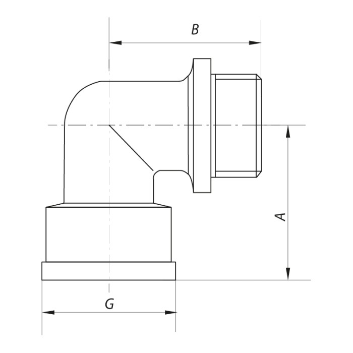 Кут 3/4'' НВ (хром) Koer KF.L08MF.CHR (KF0128)
