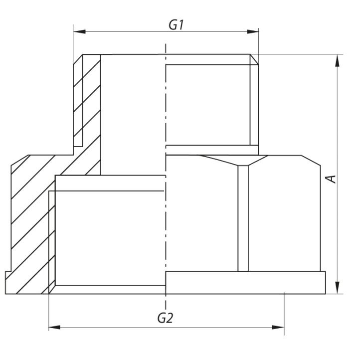 Перехідник (коннектор) 1-1 / 4 "x2" KOER KF.A1220 (KF0058)