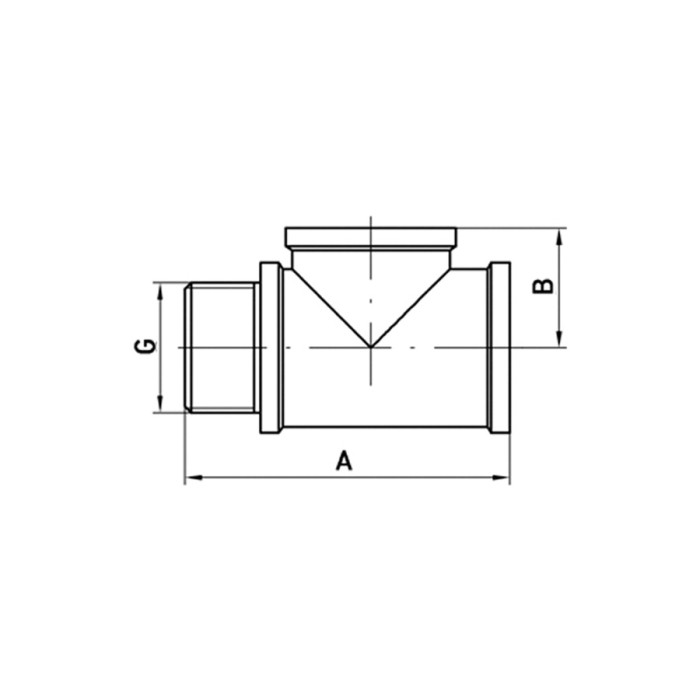 Трійник Koer KF.T06FMF.WN 1/2'' ВЗВ (без нікелю) (KR3029)