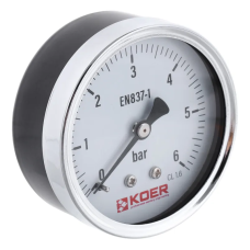 Манометр осьової KOER KM.611A D 63мм (0-6 bar) 1/4''-1/2'' (KR2901)