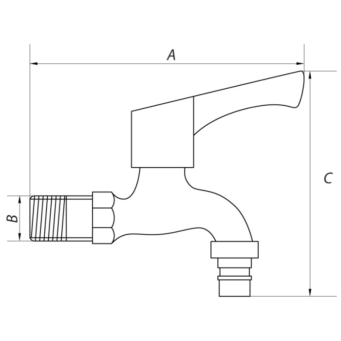 Кран для холодної води 1/2" Mixxus BIB-03 (нерж. сталь) (SS0052)