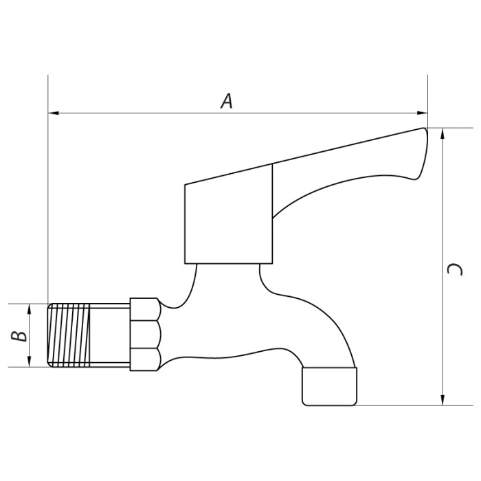 Кран для холодної води 1/2 Mixxus BIB-01 (нерж. сталь) (SS0050)