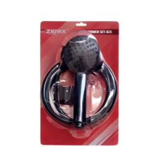 Shower Zerix SET-02B (шланг, лійка, кронштейн) колір чорний (ZX4923)
