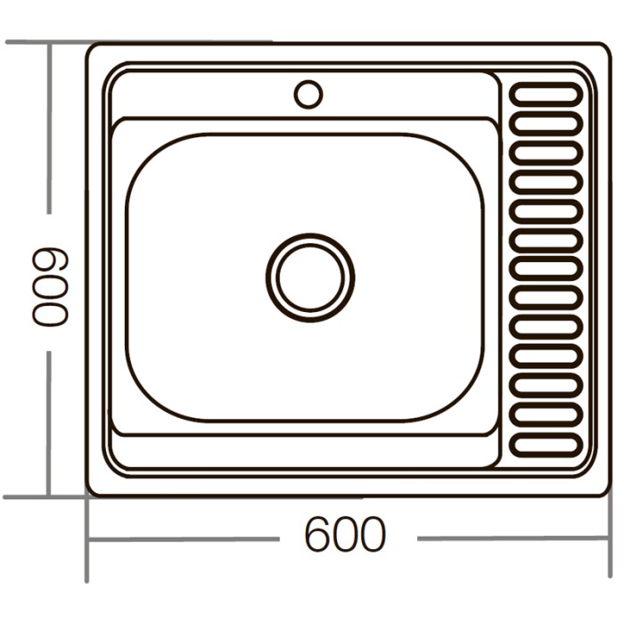 Мийка кухонна Zerix Z6060L-06-160E (Satin) (ZM0568)
