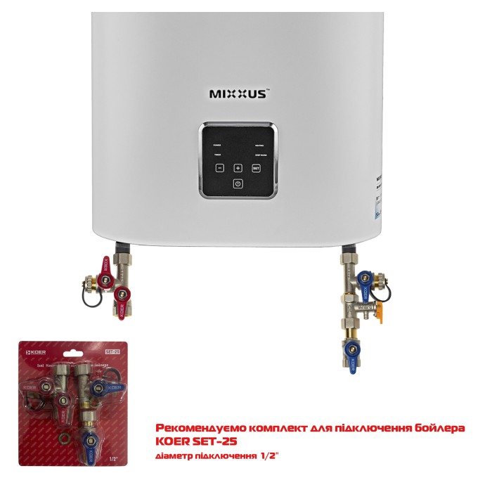 Водонагрівач "Плоский" MIXXUS EWH-10100 FLAT DRY накопичувальний 100 л, сухий тен 2 kW (WH0599)