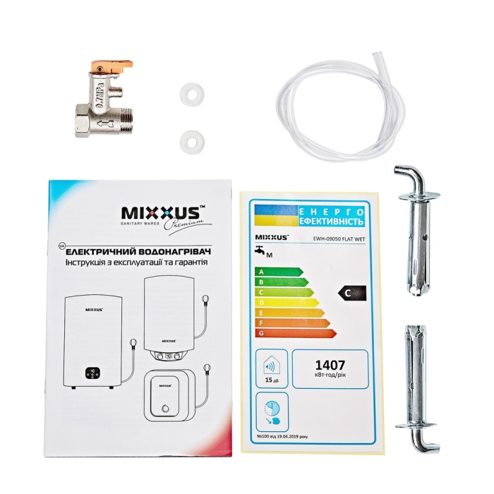 Водонагрівач "Плоский" MIXXUS EWH-09050 FLAT WET накопичувальний 50 л, мокрий тен 2 kW (WH0594)
