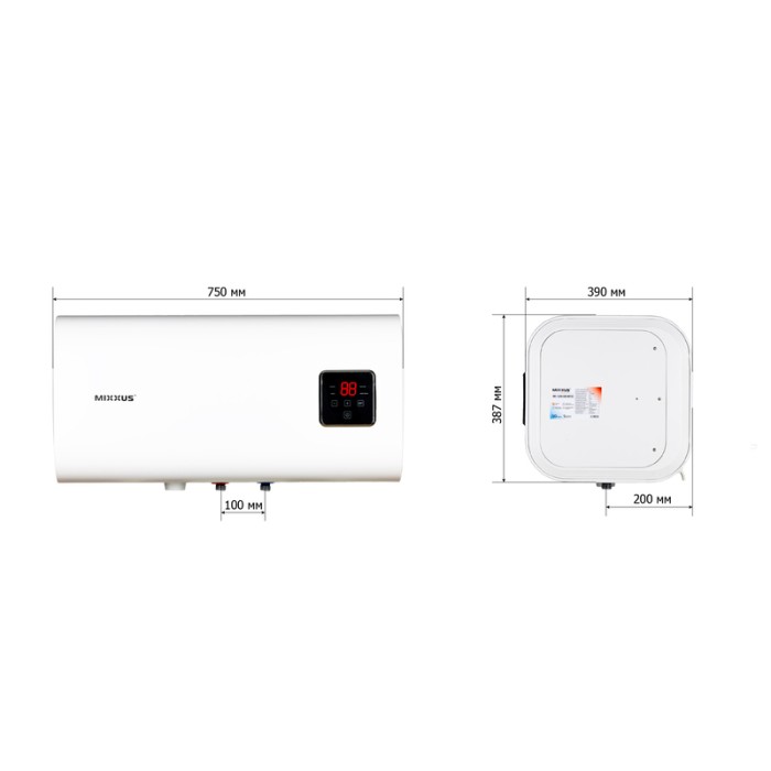 Водонагрівач "Квадрат" Mixxus EWH-14050 CUBE WET(Н) накопичувальний 50 л, мокрий тен 2,0 kW (WH0614)