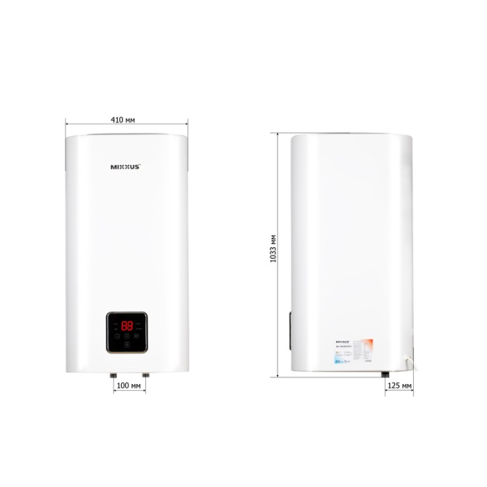 Водонагрівач "Квадрат" Mixxus EWH-13100 CUBE WET(V) накопичувальний 100 л, мокрий тен 2,0 kW (WH0613)