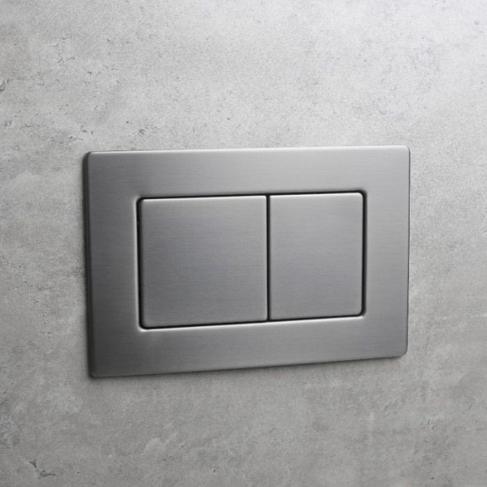 Панель змиву Koer KT-0612-07 240x160x10mm з нержавіючої сталі, кнопка квадр. (колір графіт) (KR6122)