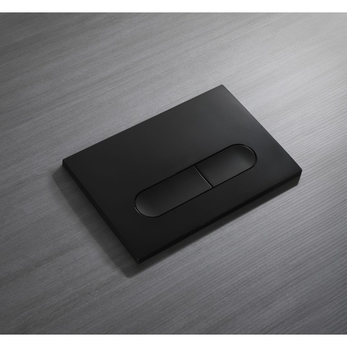 Панель змиву Koer KT-0608-05 240x160x10mm пластик., кнопка закруглена (колір чорний матовий) (KR6125)