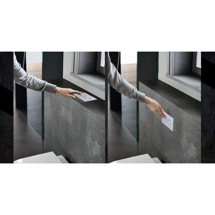 Панель змиву Koer KT-0605-01 220x140x12mm пластикова, кнопка кругла (KR5317)