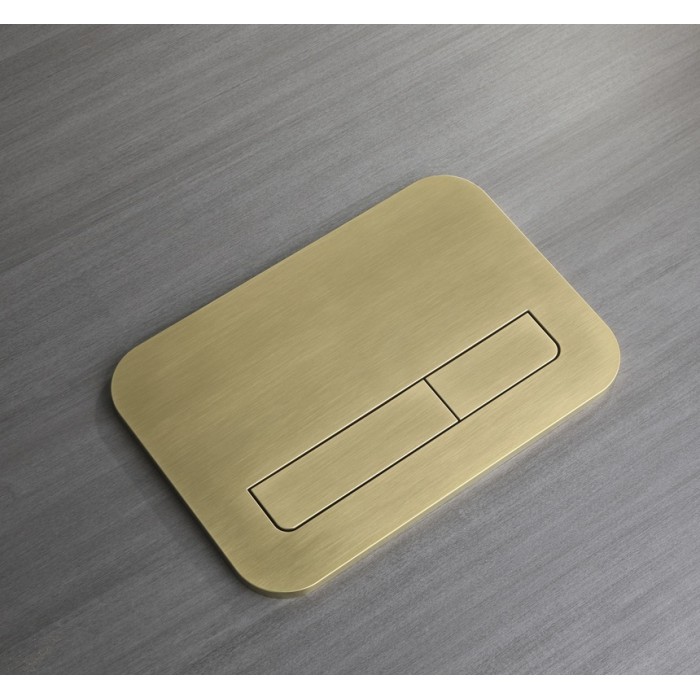 Панель змиву Koer KT-0609-12 240x160x7mm пластикова, кнопка лінійна (колір матове золото) (KR6132)