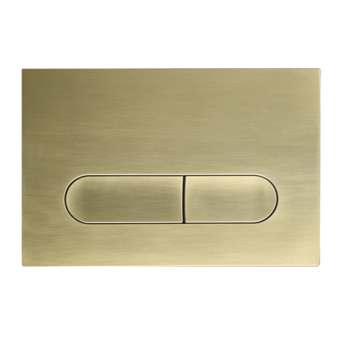 Панель змиву Koer KT-0608-12 240x160x10mm пластик., кнопка закруглена (колір матове золото) (KR6126)