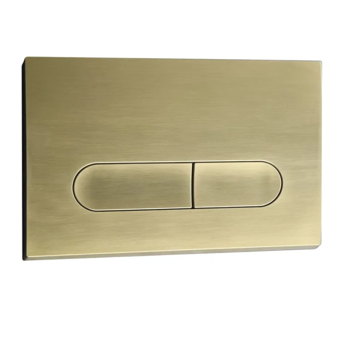 Панель змиву Koer KT-0608-12 240x160x10mm пластик., кнопка закруглена (колір матове золото) (KR6126)