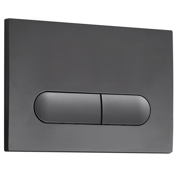 Панель змиву Koer KT-0608-07 240x160x10mm пластикова, кнопка закруглена (колір графіт) (KR6128)