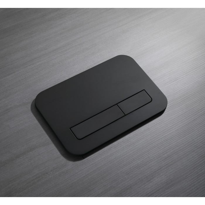 Панель змиву Koer KT-0609-05 240x160x7mm пластикова, кнопка лінійна (колір чорний матовий) (KR6131)