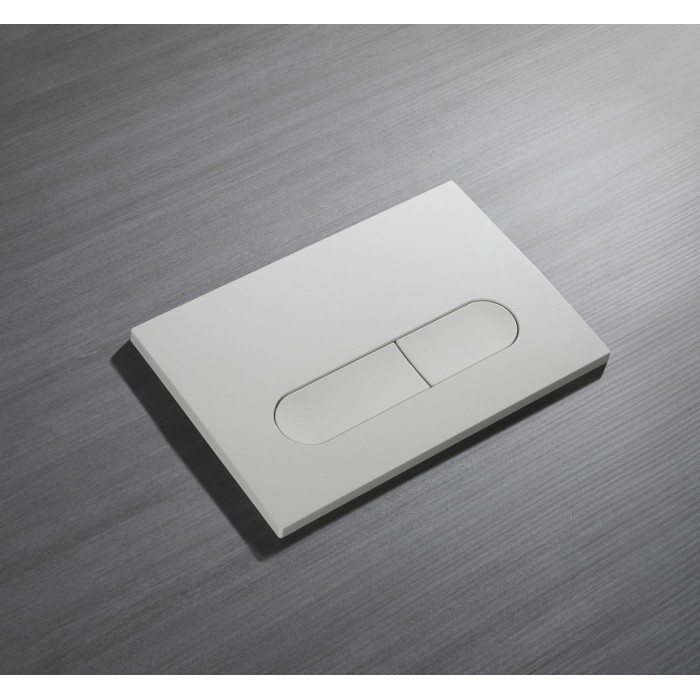 Панель змиву Koer KT-0608-03 240x160x10mm пластикова, кнопка закруглена (колір білий) (KR6123)