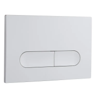 Панель змиву Koer KT-0608-03 240x160x10mm пластикова, кнопка закруглена (колір білий) (KR6123)