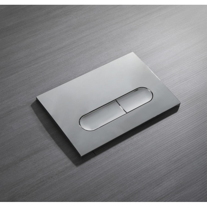 Панель змиву Koer KT-0608-01 240x160x10mm пластикова, кнопка закруглена (колір хром) (KR6124)