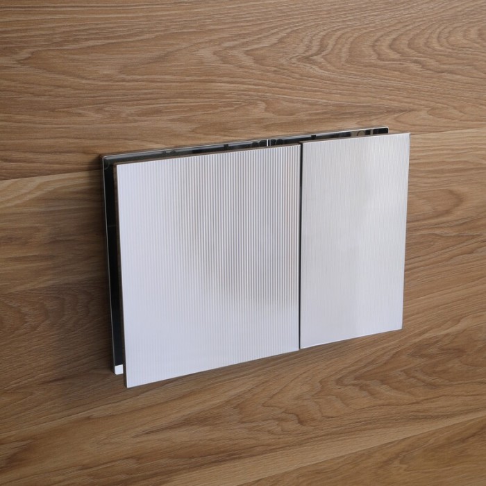 Панель змиву Koer KT-0610-STR-01 240x160x32mmmm пластикова, кнопка квадратна (колір хром з лінійною структурою) (KR6147)