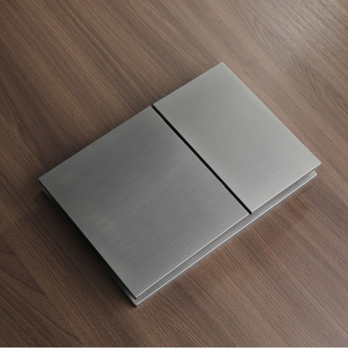 Панель змиву Koer KT-0610-07 240x160x32mmmm пластикова, кнопка квадратна (колір графіт) (KR6138)