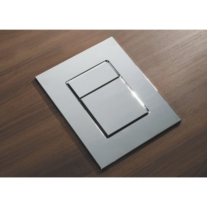 Панель змиву Koer KT-0607-02 157x198x3mm пластикова, кнопка квадратна (SS Color) (KR6239)