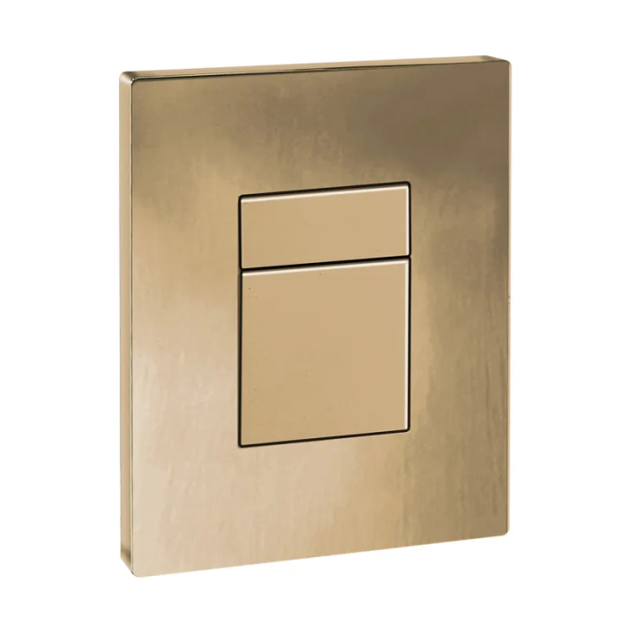 Панель змиву пластикова Koer KT-0607-12 157x198x3mm, кнопка квадратна (колір матове золото) (KR5715)