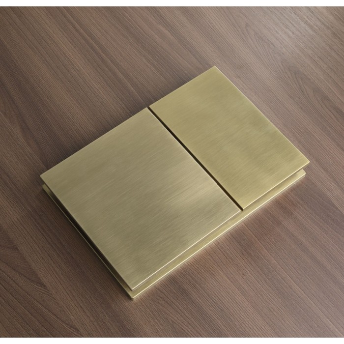 Панель змиву Koer KT-0610-12 240x160x32mmmm пластикова, кнопка квадратна (колір матове золото) (KR6137)
