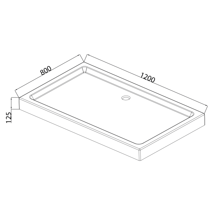 Душовий піддон з сифоном Mixxus HARD ST01-120x80x13 діаметр зливу 52 мм (MI6919)