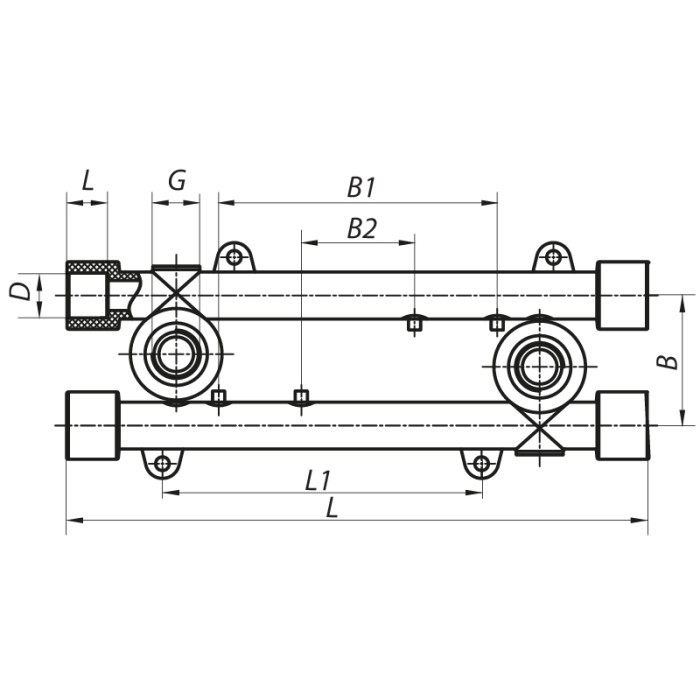 Планка монтажна прохідна 20x1 / 2F Koer K0128.PRO (KP0154)