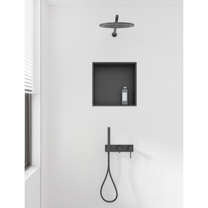 Полиця-ніша для ванної кімнати Mixxus Premium NICHE-0101 BLACK із нержавіючої сталі SUS304 (MI6678)