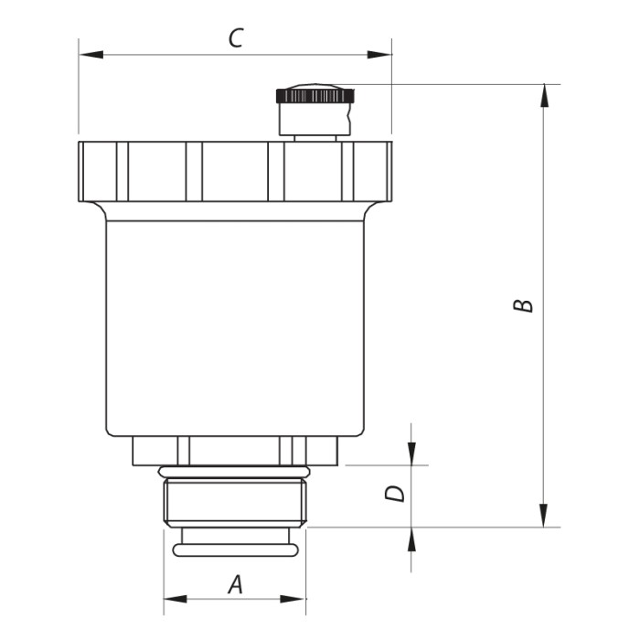 Відведення повітря автоматичне пряме 1/2" Koer KR.1256 (KR2686)