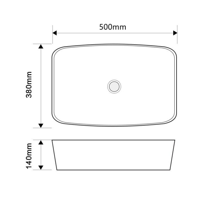 Раковина накладна Mixxus Premium DIVERSE-0109 500х380х140mm (MP6547)