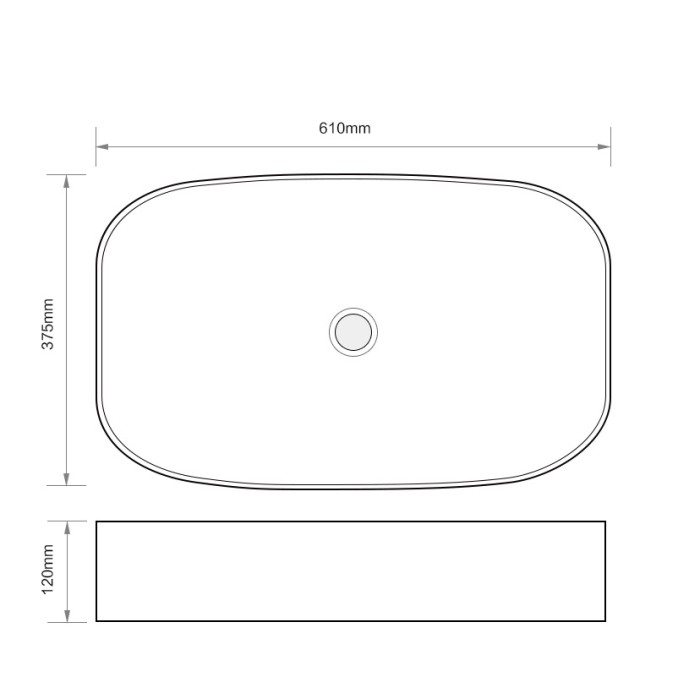 Раковина накладна Mixxus Premium BEVEL-0105 610х375х120mm (MP6524)