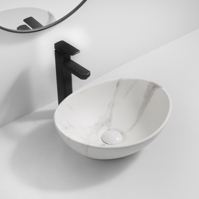 Раковина накладна MIXXUS PREMIUM ELLIPSE-0108 MARBLE 400х330х145mm (MP6526)