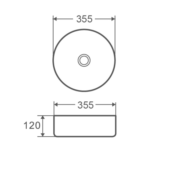 Умивальник накладний керамічний Mixxus Premium Topper-0101 355x355x120mm (MP6489)