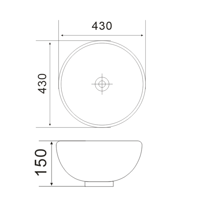 Раковина накладна Mixxus Premium ELLIPSE-0205 430х430х150mm з переливом (MP6530)