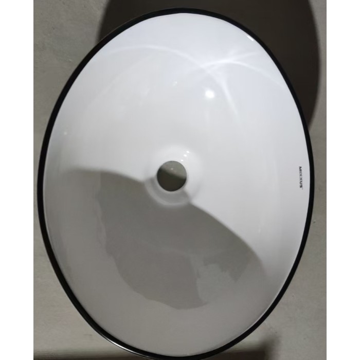 Раковина накладна MIXXUS PREMIUM ELLIPSE-0108 EDGE BLACK 400х330х145mm (MP6527)