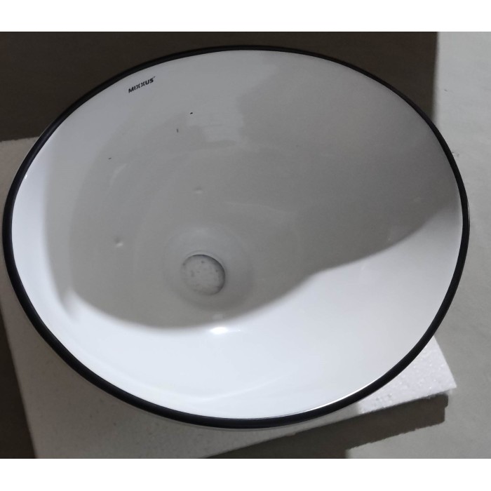 Раковина накладна MIXXUS PREMIUM ELLIPSE-0108 EDGE BLACK 400х330х145mm (MP6527)