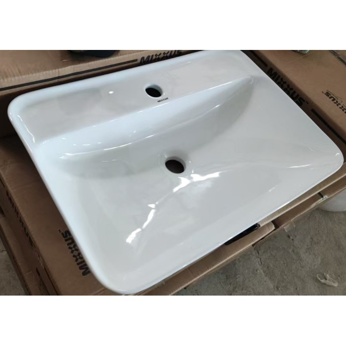 Раковина накладна Mixxus Premium BEVEL-0203 600х405х120mm з отвором під змішувач (MP6513)