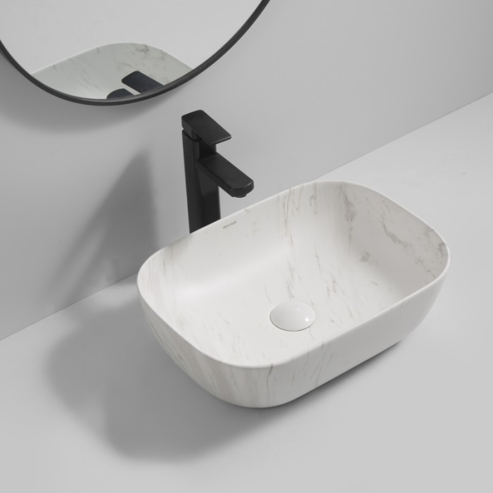 Раковина накладна Mixxus Premium DIVERSE-0112 MARBLE 455х325х135mm (MP6543)