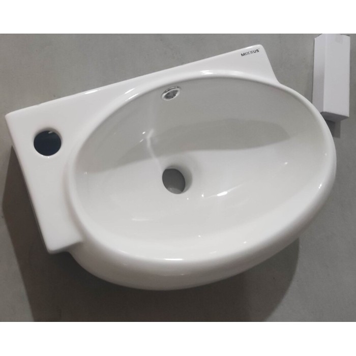 Раковина підвісна Mixxus Premium DIVERSE-1201-R 400х215х140mm з отвором під змішувач та переливом (MP6506)