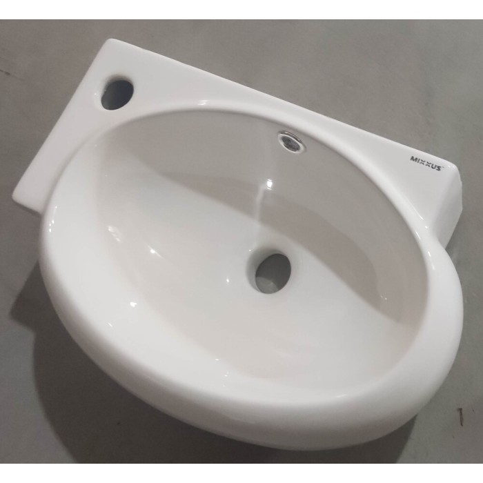 Раковина підвісна Mixxus Premium DIVERSE-1201-R 400х215х140mm з отвором під змішувач та переливом (MP6506)