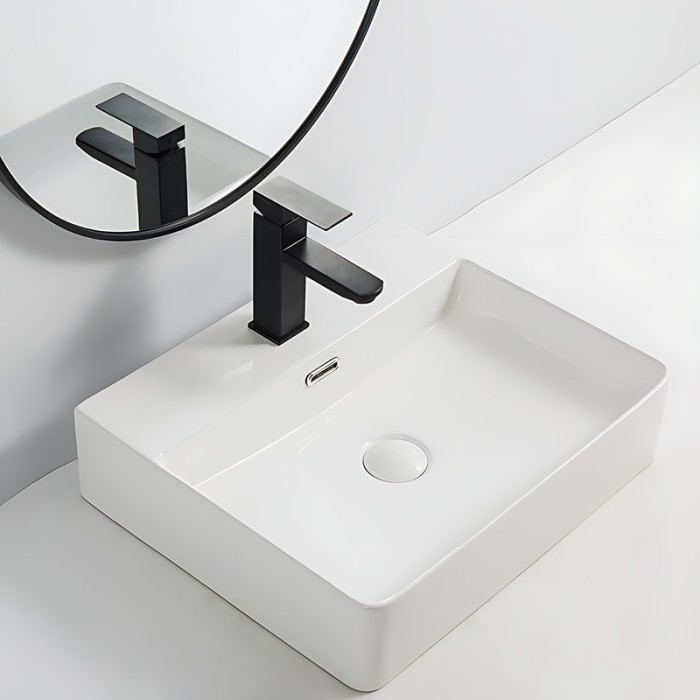 Раковина підвісна-накладна Mixxus Premium QUADRO-0203 500x420x130mm (отвір під змішувач, перелив) (MP6718)