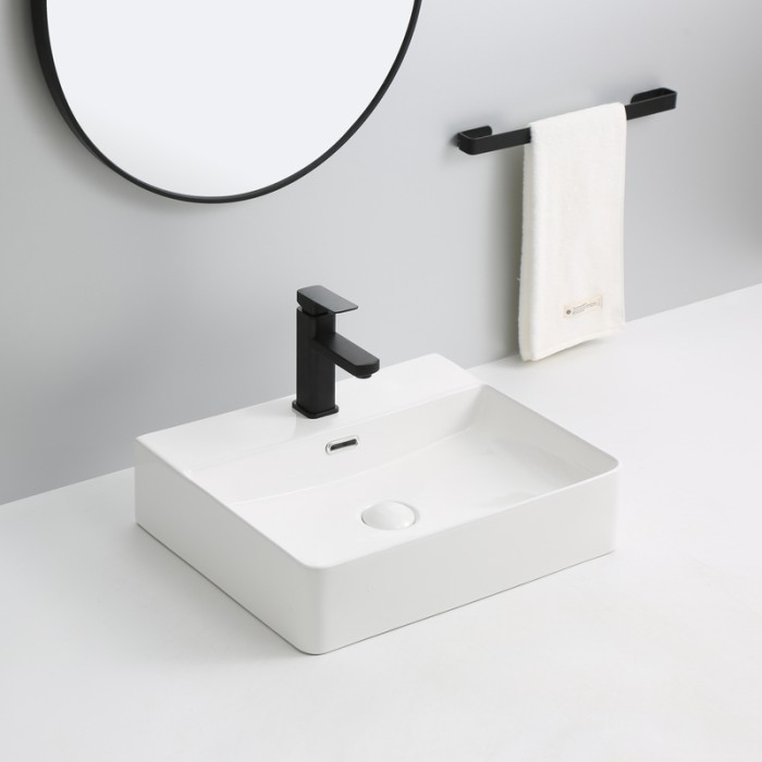 Раковина підвісна-накладна Mixxus Premium QUADRO-0203 500x420x130mm (отвір під змішувач, перелив) (MP6718)